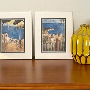 Mediterranean Sea Scenes by Lourenco 2001 Vintage Matted Art Prints Set 8x10